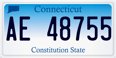 CT license plate AE48755