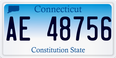 CT license plate AE48756