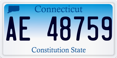 CT license plate AE48759
