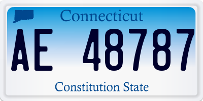 CT license plate AE48787