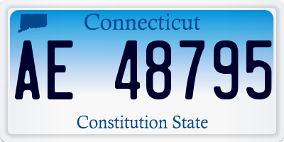 CT license plate AE48795