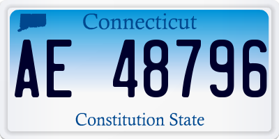CT license plate AE48796