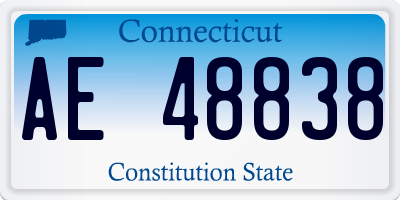 CT license plate AE48838