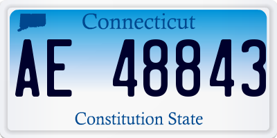 CT license plate AE48843