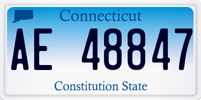 CT license plate AE48847