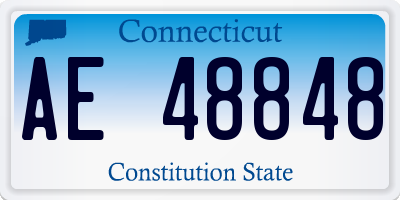 CT license plate AE48848