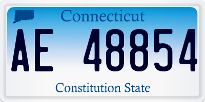 CT license plate AE48854