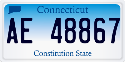 CT license plate AE48867