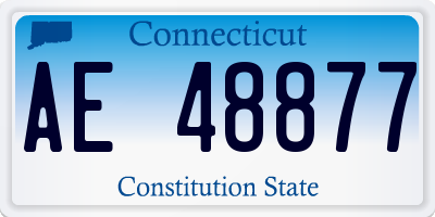 CT license plate AE48877