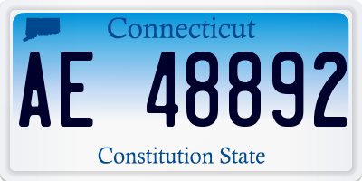 CT license plate AE48892
