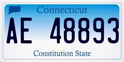 CT license plate AE48893