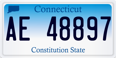CT license plate AE48897
