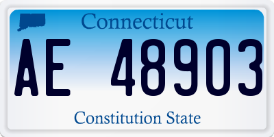 CT license plate AE48903