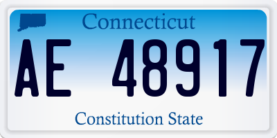 CT license plate AE48917
