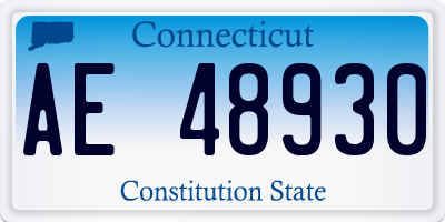CT license plate AE48930