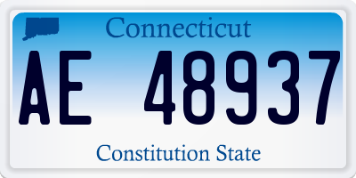 CT license plate AE48937