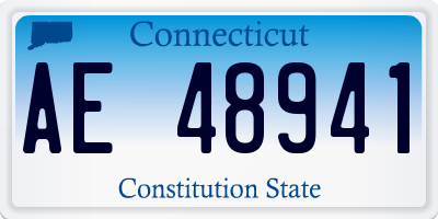 CT license plate AE48941