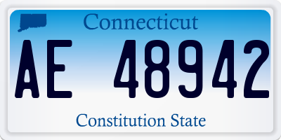 CT license plate AE48942