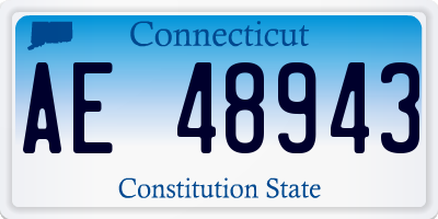 CT license plate AE48943
