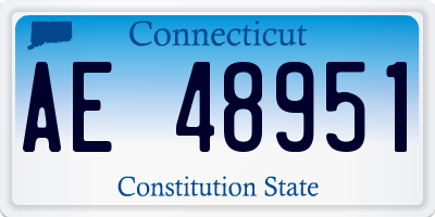 CT license plate AE48951