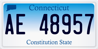 CT license plate AE48957