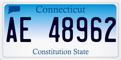 CT license plate AE48962