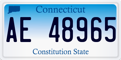 CT license plate AE48965