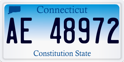 CT license plate AE48972