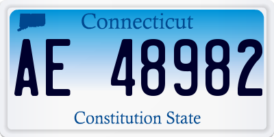 CT license plate AE48982