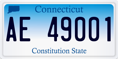 CT license plate AE49001