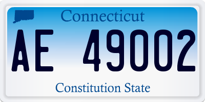 CT license plate AE49002