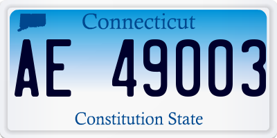 CT license plate AE49003