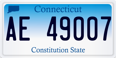 CT license plate AE49007