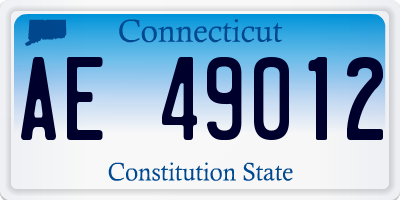 CT license plate AE49012