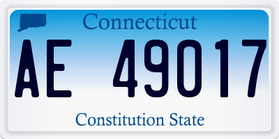 CT license plate AE49017
