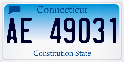 CT license plate AE49031