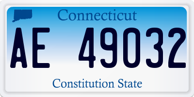 CT license plate AE49032