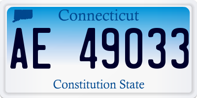 CT license plate AE49033