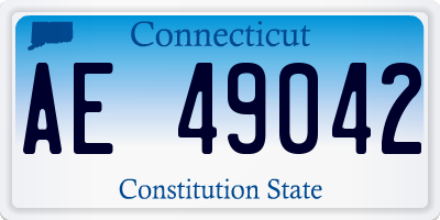 CT license plate AE49042