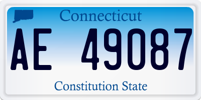 CT license plate AE49087