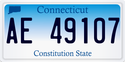 CT license plate AE49107