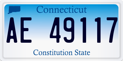 CT license plate AE49117