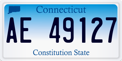 CT license plate AE49127