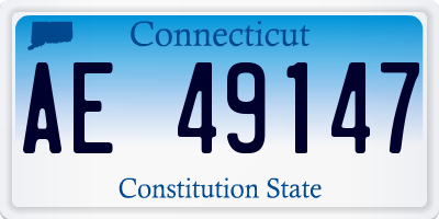 CT license plate AE49147