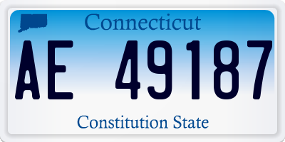 CT license plate AE49187