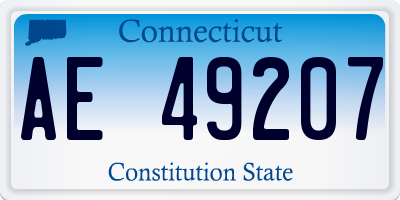 CT license plate AE49207