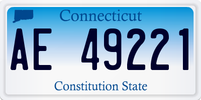 CT license plate AE49221