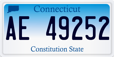 CT license plate AE49252
