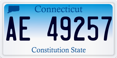 CT license plate AE49257