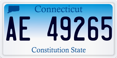 CT license plate AE49265